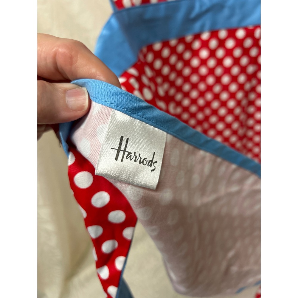Harrods Red Polka Dot Cotton Apron You Can Have Your Cake And Eat It Cupcake - Picture 4 of 6